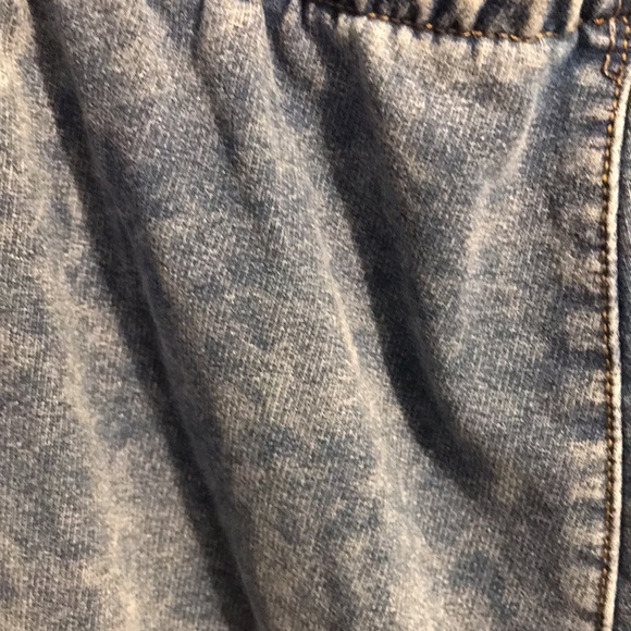 Women’s Blue Knit Cargo Pants with slightly bootcut - Picture 6 of 7